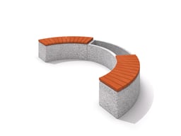 Concrete planter set with bench 01