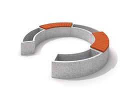 Concrete planter set with bench 02