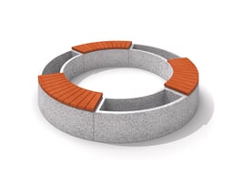 Concrete planter set with bench 03