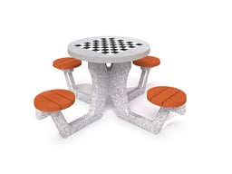 Concrete table for chess - checkers 03
