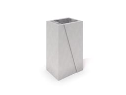 DECO white concrete trash bin 01