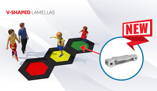 New V-shaped lamellas for trampolines